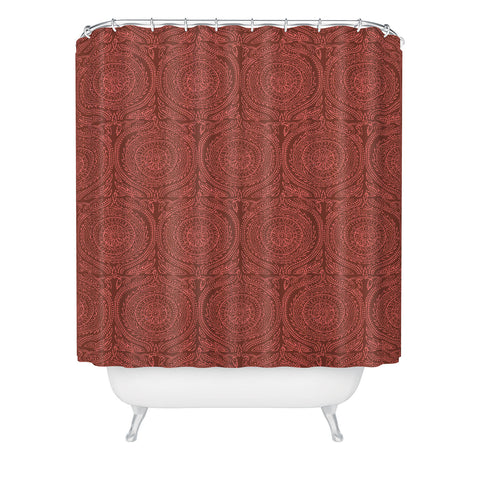 Holli Zollinger ANTHOLOGY OF PATTERN ELLE SUNDIAL MAROON Shower Curtain