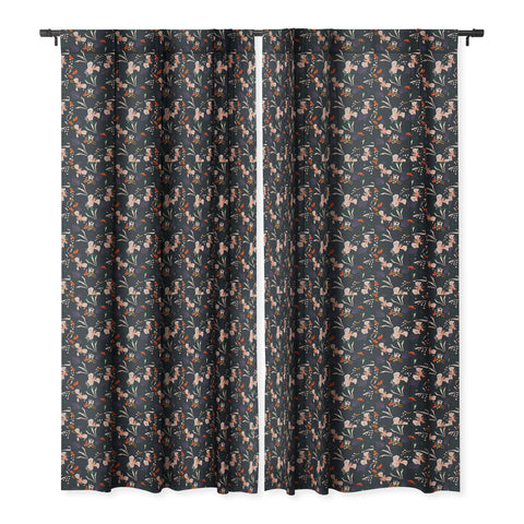 Holli Zollinger ANTHOLOGY OF PATTERN SEVILLE GARDEN BLACK Blackout Window Curtain