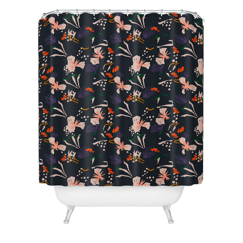 Holli Zollinger ANTHOLOGY OF PATTERN SEVILLE GARDEN BLACK Shower Curtain