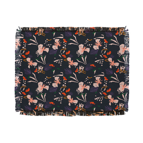 Holli Zollinger ANTHOLOGY OF PATTERN SEVILLE GARDEN BLACK Throw Blanket