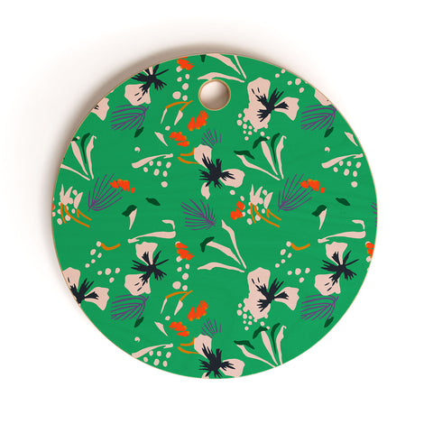 Holli Zollinger ANTHOLOGY OF PATTERN SEVILLE GARDEN GREEN Cutting Board Round