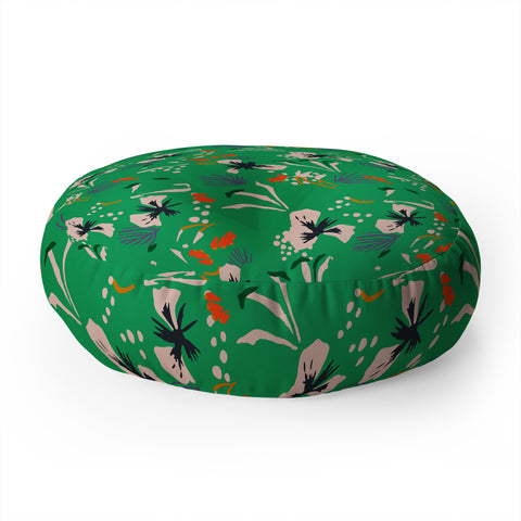 Holli Zollinger ANTHOLOGY OF PATTERN SEVILLE GARDEN GREEN Floor Pillow Round