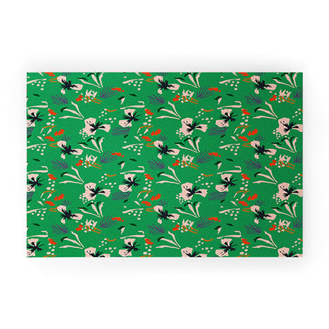 Holli Zollinger ANTHOLOGY OF PATTERN SEVILLE GARDEN GREEN Welcome Mat