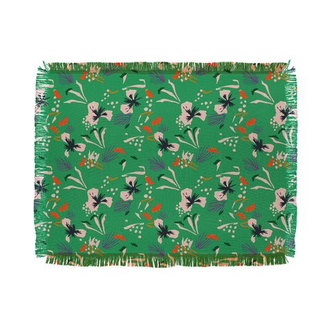 Holli Zollinger ANTHOLOGY OF PATTERN SEVILLE GARDEN GREEN Throw Blanket