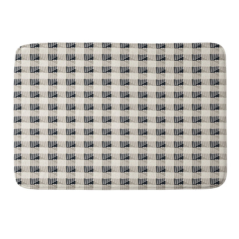 Holli Zollinger ANTHOLOGY OF PATTERN SEVILLE GINGHAM BLACK Memory Foam Bath Mat