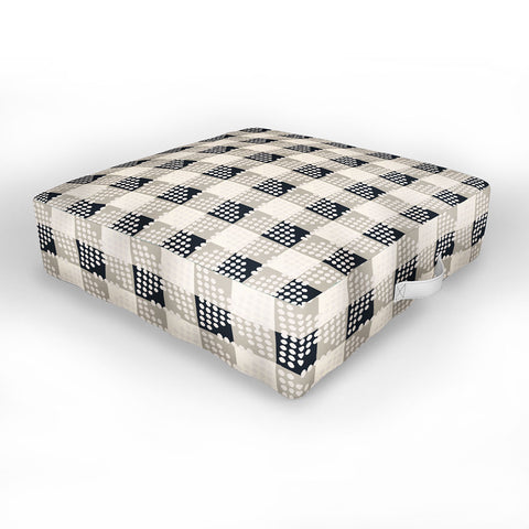 Holli Zollinger ANTHOLOGY OF PATTERN SEVILLE GINGHAM BLACK Outdoor Floor Cushion