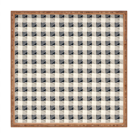 Holli Zollinger ANTHOLOGY OF PATTERN SEVILLE GINGHAM BLACK Square Tray