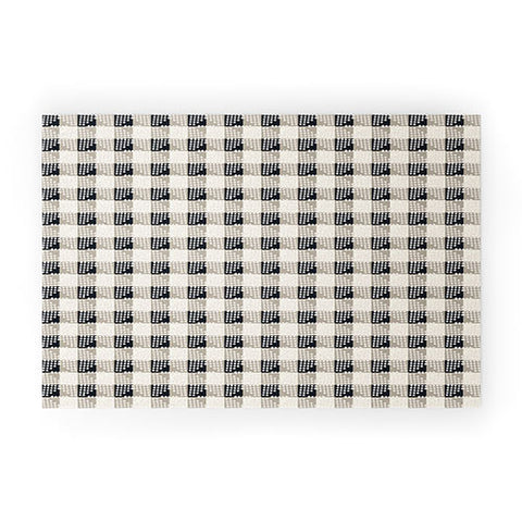 Holli Zollinger ANTHOLOGY OF PATTERN SEVILLE GINGHAM BLACK Welcome Mat