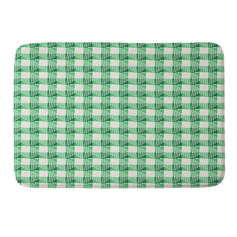 Holli Zollinger ANTHOLOGY OF PATTERN SEVILLE GINGHAM GREEN Memory Foam Bath Mat