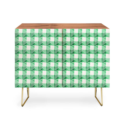 Holli Zollinger ANTHOLOGY OF PATTERN SEVILLE GINGHAM GREEN Credenza