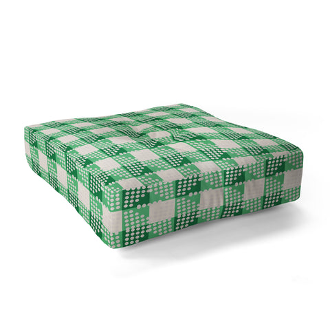 Holli Zollinger ANTHOLOGY OF PATTERN SEVILLE GINGHAM GREEN Floor Pillow Square