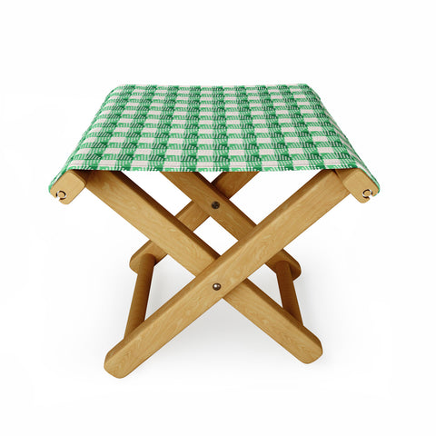 Holli Zollinger ANTHOLOGY OF PATTERN SEVILLE GINGHAM GREEN Folding Stool