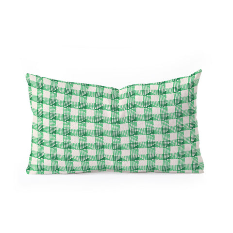 Holli Zollinger ANTHOLOGY OF PATTERN SEVILLE GINGHAM GREEN Oblong Throw Pillow