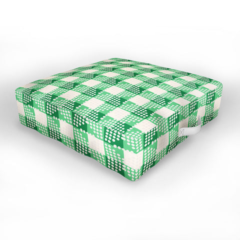 Holli Zollinger ANTHOLOGY OF PATTERN SEVILLE GINGHAM GREEN Outdoor Floor Cushion