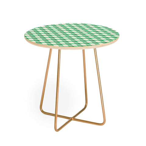 Holli Zollinger ANTHOLOGY OF PATTERN SEVILLE GINGHAM GREEN Round Side Table
