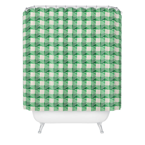 Holli Zollinger ANTHOLOGY OF PATTERN SEVILLE GINGHAM GREEN Shower Curtain