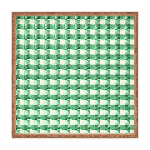 Holli Zollinger ANTHOLOGY OF PATTERN SEVILLE GINGHAM GREEN Square Tray