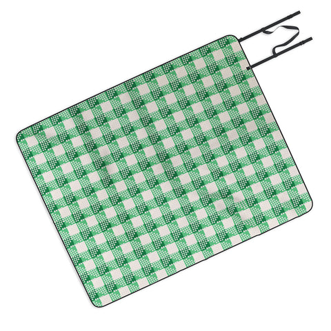 Holli Zollinger ANTHOLOGY OF PATTERN SEVILLE GINGHAM GREEN Picnic Blanket