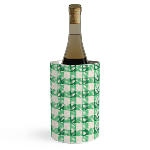 Holli Zollinger ANTHOLOGY OF PATTERN SEVILLE GINGHAM GREEN Wine Chiller