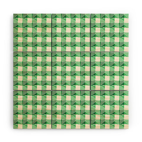 Holli Zollinger ANTHOLOGY OF PATTERN SEVILLE GINGHAM GREEN Wood Wall Mural