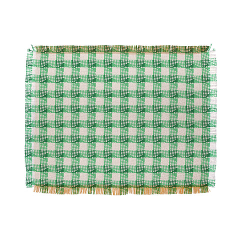 Holli Zollinger ANTHOLOGY OF PATTERN SEVILLE GINGHAM GREEN Throw Blanket