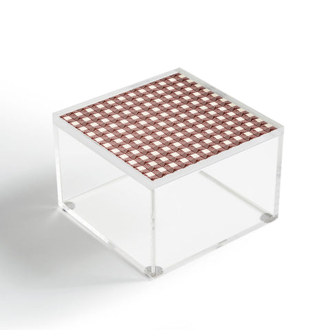 Holli Zollinger ANTHOLOGY OF PATTERN SEVILLE GINGHAM MAROON Acrylic Box