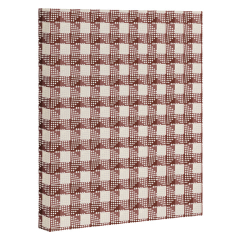 Holli Zollinger ANTHOLOGY OF PATTERN SEVILLE GINGHAM MAROON Art Canvas