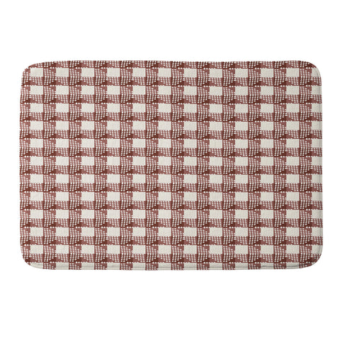 Holli Zollinger ANTHOLOGY OF PATTERN SEVILLE GINGHAM MAROON Memory Foam Bath Mat