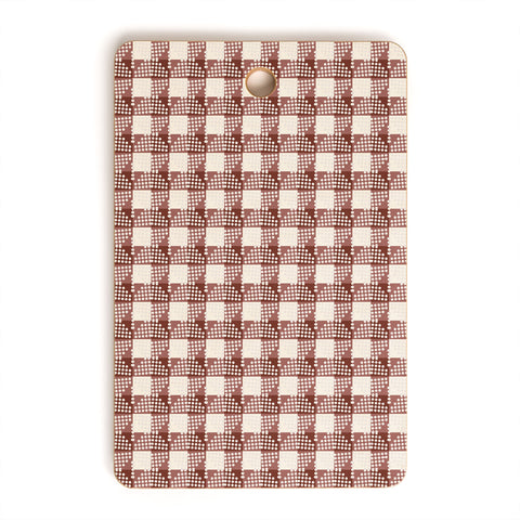 Holli Zollinger ANTHOLOGY OF PATTERN SEVILLE GINGHAM MAROON Cutting Board Rectangle