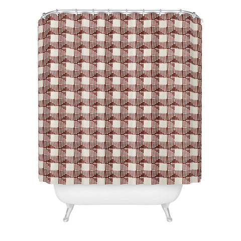 Holli Zollinger ANTHOLOGY OF PATTERN SEVILLE GINGHAM MAROON Shower Curtain