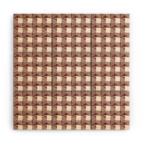 Holli Zollinger ANTHOLOGY OF PATTERN SEVILLE GINGHAM MAROON Wood Wall Mural