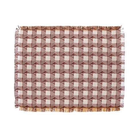 Holli Zollinger ANTHOLOGY OF PATTERN SEVILLE GINGHAM MAROON Throw Blanket