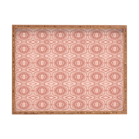 Holli Zollinger ANTHOLOGY OF PATTERN SEVILLE MARBLE PINK Rectangular Tray