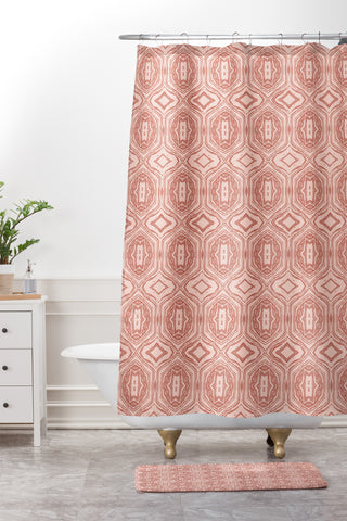 Holli Zollinger ANTHOLOGY OF PATTERN SEVILLE MARBLE PINK Shower Curtain And Mat