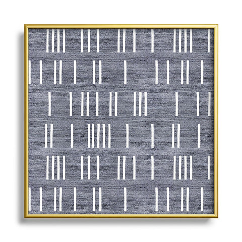 Holli Zollinger BOGO DENIM MUDCLOTH LIGHT Metal Square Framed Art Print