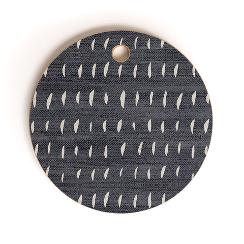 Holli Zollinger BOGO DENIM RAIN Cutting Board Round
