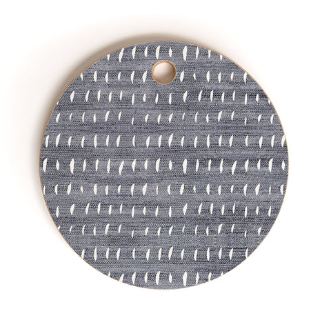Holli Zollinger BOGO DENIM RAIN LIGHT Cutting Board Round