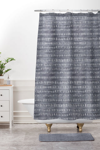 Holli Zollinger BOGO DENIM RAIN LIGHT Shower Curtain And Mat