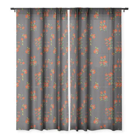 Holli Zollinger Bohemian Farmhouse Floral Sheer Window Curtain