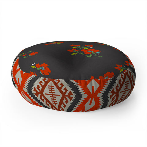 Holli Zollinger Bohemian Farmhouse Floral Floor Pillow Round