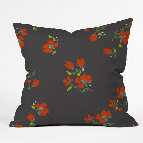 Holli Zollinger Bohemian Farmhouse Floral Outdoor Throw Pillow