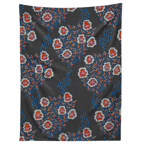 Holli Zollinger Boho Dark Floral Tapestry