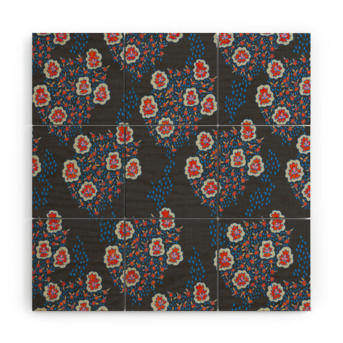 Holli Zollinger Boho Dark Floral Wood Wall Mural