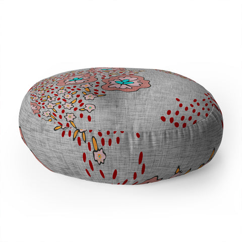 Holli Zollinger Boho Light Floral Floor Pillow Round