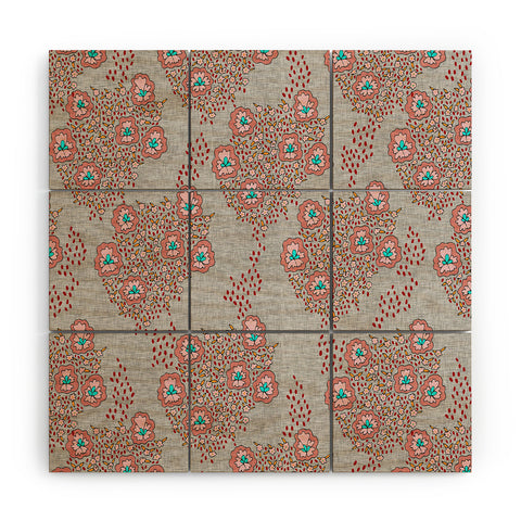 Holli Zollinger Boho Light Floral Wood Wall Mural