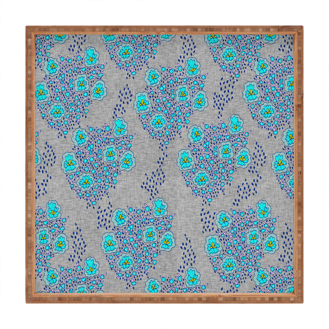 Holli Zollinger Boho Turquoise Floral Square Tray