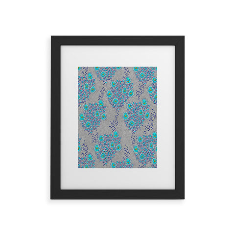 Holli Zollinger Boho Turquoise Floral Framed Art Print