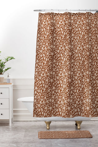 Holli Zollinger CERIE BOUQUET RUST Shower Curtain And Mat