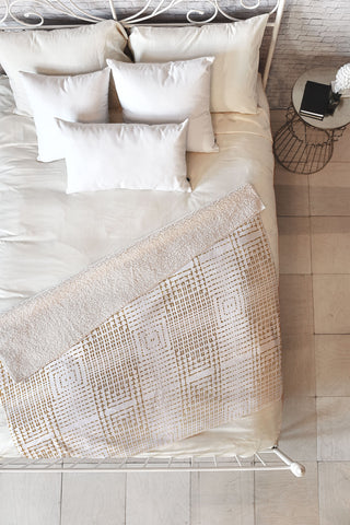 Holli Zollinger DECO GOLD Fleece Throw Blanket