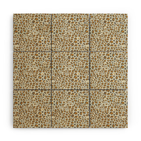 Holli Zollinger DECO LEOPARD GOLD Wood Wall Mural